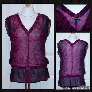 EXPRESS Size Small short Sleeve Butterfly Blouse
